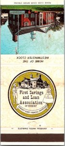 Vintage Matchbook Cover First Savings & Loans Hickory, North Carolina MB179