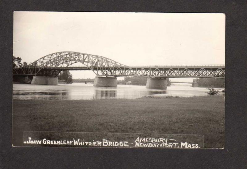 MA Whittier Bridge Amesbury Newburyport Mass Massachusetts Real Photo Postcard