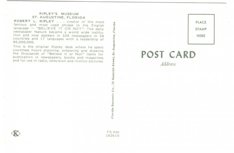 Robert Ripley Desk, Museum, St Augustine, Florida