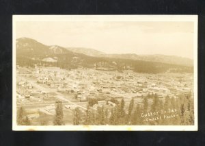 RPPC CUSTER SOUTH DAKOTA S.D. BIRDSEYE VIEW VINTAGE REAL PHOTO POSTCARD