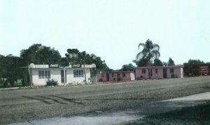 Vintage Post Card Beach front Cabins Sebring,Florida Coca Cola G2