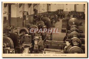 Old Postcard Paris Hotel Coin Rolling Workshop