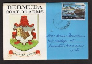 Bermuda Coat of Arms Postcard Folder Horseshoe Bay Beach, Gibbs Lighthouse