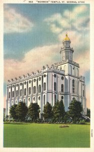 Vintage Postcard Mormon Temple Third By L. D. S. Church St. George Utah Deseret
