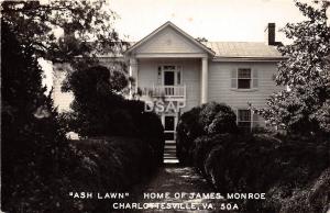 A45/ Charlottesville Virginia Va Postcard RPPC c1940s Ash Lawn James Monroe Home