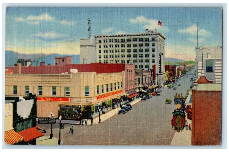 c1940 Central Ave. Fourth St. Heart Downtown Albuquerque New Mexico NM Postcard