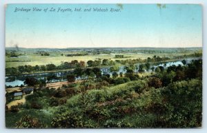 1912 Lafayette IN Indiana Wabash River Postcard