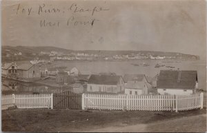 Fox River Gaspe Quebec QC Que Houses Boats c1913 Real Photo Postcard H37