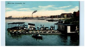 1910 View Of Boat Club Evansville Indiana IN Posted Antique Postcard