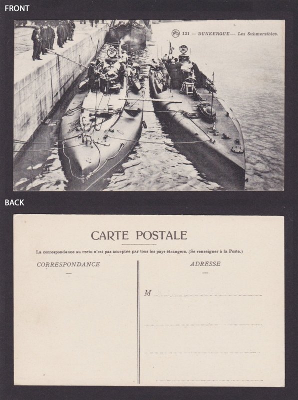 FRANCE, Postcard, Dunkirk, The Submersibles, WWI