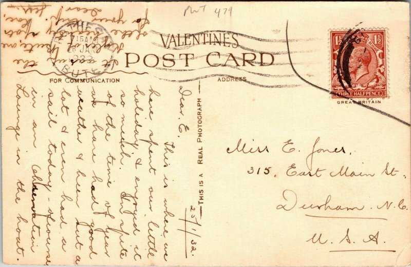 Rothesay Bay Kyles bute 1/2c Stamp WOB Note Postcard Valentines Cancel Real Vtg 