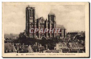 Old Postcard Bourges panorama view from the palace Jasques Heart