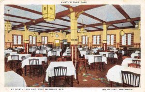 Knuth's Club Cafe Interior Milwaukee Wisconsin 1935 postcard