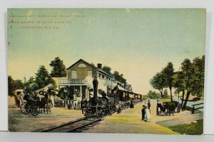 Harrisburg Pa Method of Traveling in Days Gone By Steam Locomotive Postcard P17