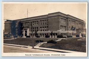 Davenport Iowa IA Postcard RPPC Photo Sudlow Intermediate School Building c1910s