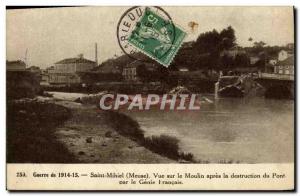 Old Postcard Militaria Saint Mihiel View Mill after the destruction of the br...