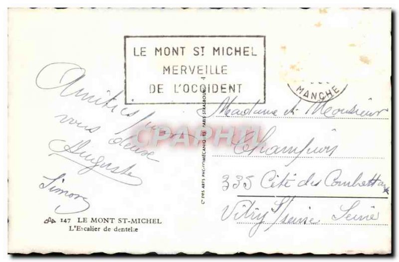 Old Postcard Mont St Michel L & # 39Escalier of Dentelie