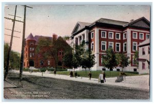 1900 YMCA Building County Court House Bangor Maine ME Vintage Antique Postcard