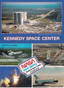 Lift Off at Nasa Space Shuttle Perfect Landing 2x Florida Rocket Postcard s
