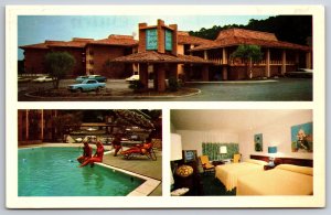 Roadside~Monterey California~Dutch Motor Lodge Room & Pool Scenes~Vintage PC