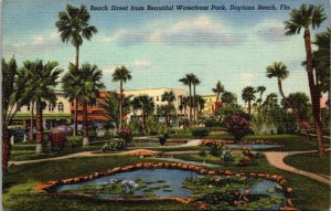 Florida Daytona Beach Beach Street From Waterfront Park Curteich