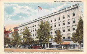 Metropolitan Hotel Washington DC 1920s postcard