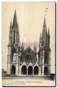 Old Postcard Pontmain façade of the basilica