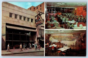 c1950 Mills Restaurants 77 South High Street Multiview Columbus Ohio OH Postcard