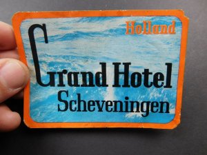 1940s-50s Grand Hotel Scheveningen, Holland Vintage Luggage Label Sticker