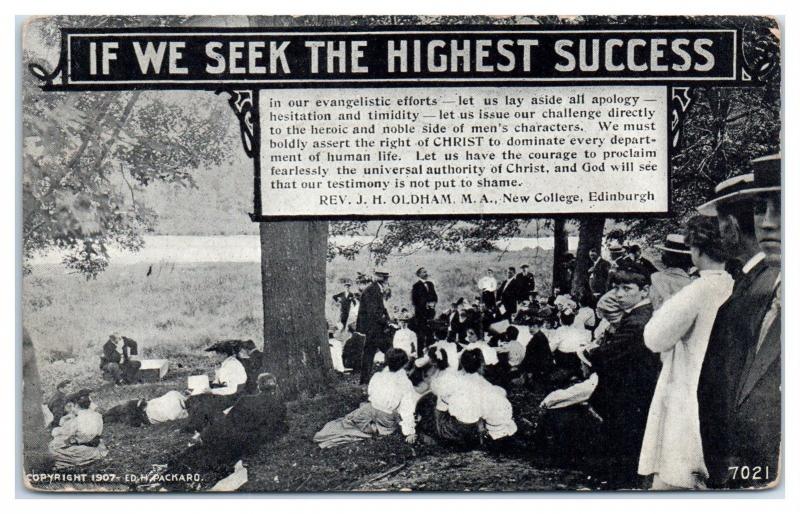 1911 If We Seek the Highest Success... Laymens Gospel Publicity League Postcard