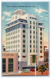 c1940 Banco Popular Building Exterior Business San Juan Puerto Rico Postcard 