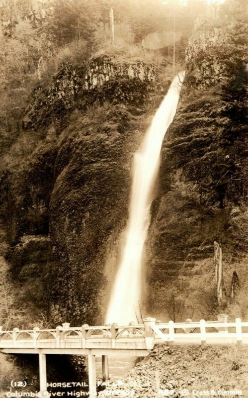 c. 1920 RPPC Horsetail Falls Columbia River Highway Postcard F91