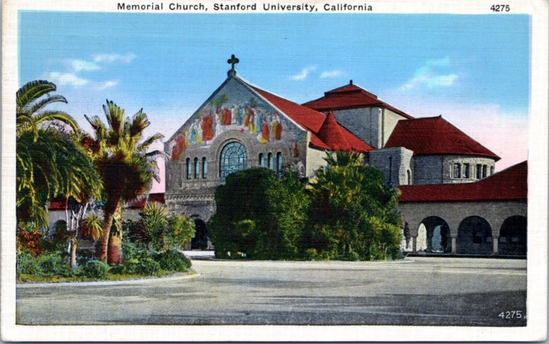 Postcard CA - Memorial Church, Stanford University