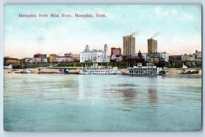 Memphis Tennessee TN Postcard Memphis From Mississippi River Scene c1910 Antique