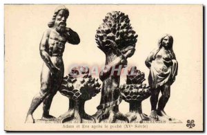 Saint Bertrand de Comminges Old Postcard Adam and Eve after sin