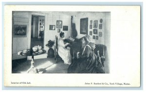 c1905s Interior of Old Jail John F Sanford & Co. York Village Maine ME Postcard 