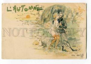 264558 Jack ABEILLE Lovers AUTUMN Vintage ART NOUVEAU PC