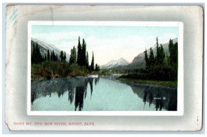 1912 Goat Mountain and Bow River Banff Alberta Canada Antique Postcard