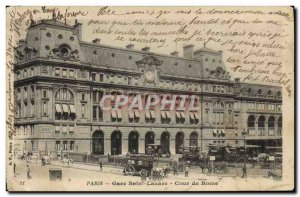 Old Postcard Paris Gare Saint Lazare Court of Rome