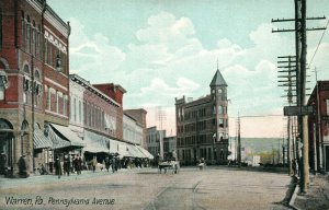 WARREN PA PENNSYLVANIA AVENUE ANTIQUE POSTCARD