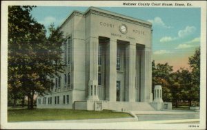 Dixon KY Webster County Court House Linen Postcard