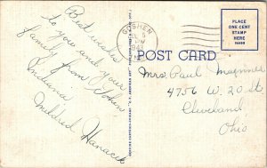 Linen Postcard U.S. Post Office in Goshen, Indiana~98