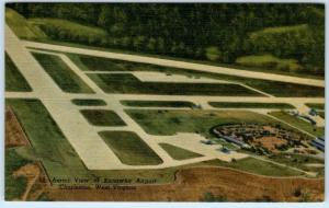 CHARLESTON, West Virginia  WV   Aerial View  KANAWHA AIRPORT c1940s  Postcard