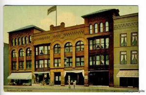 Herkimer NY Street Vue Barber Pole Postcard