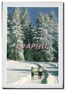 Postcard Modern Cross Country Skiing in Franche Comte