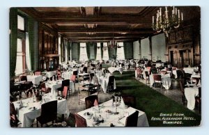 Dining Room Royal Alexandra Hotel restaurant interior WINNIPEG Canada Postcard