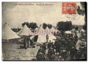Old Postcard Army Camp maneuver Back Carpiagne
