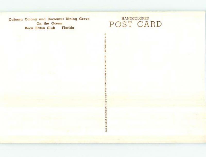 Unused Divided-Back COCOANUT DINING GROVE RESTAURANT Boca Raton Florida FL p7606