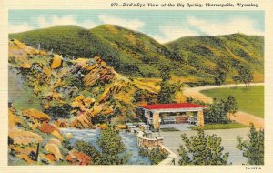 THERMOPOLIS, Wyoming WY  BIG SPRING & PAVILION Bird's Eye View  c1940's Postcard