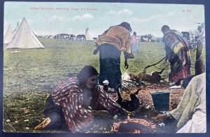 1910 USA Cover Postcard Native American Indian Squaw Dressing Dogs For Dinner